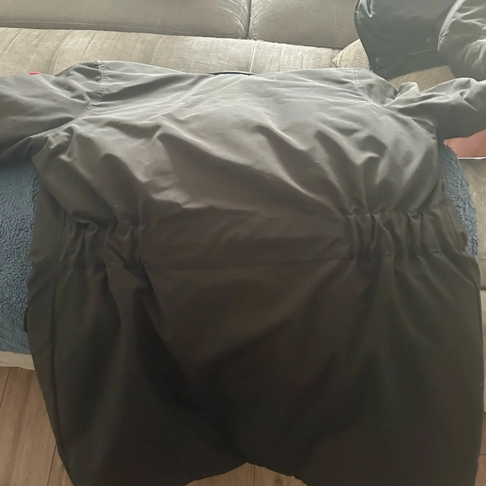 Canada Goose Black Jacket with Red and Blue Logo - Picture 3 of 6